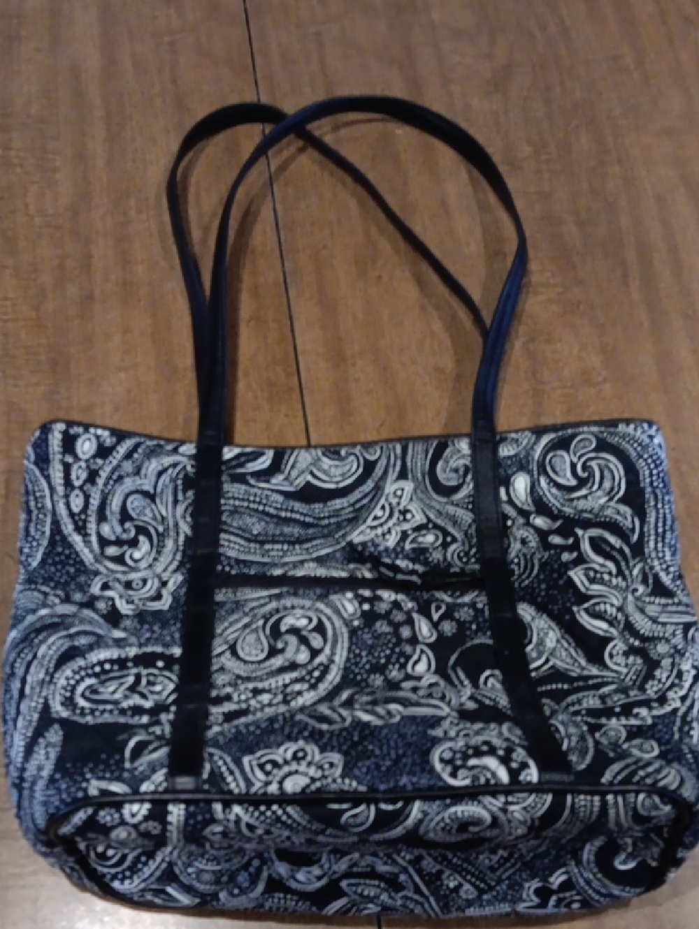 Vera Bradley Black & White Paisley Tote